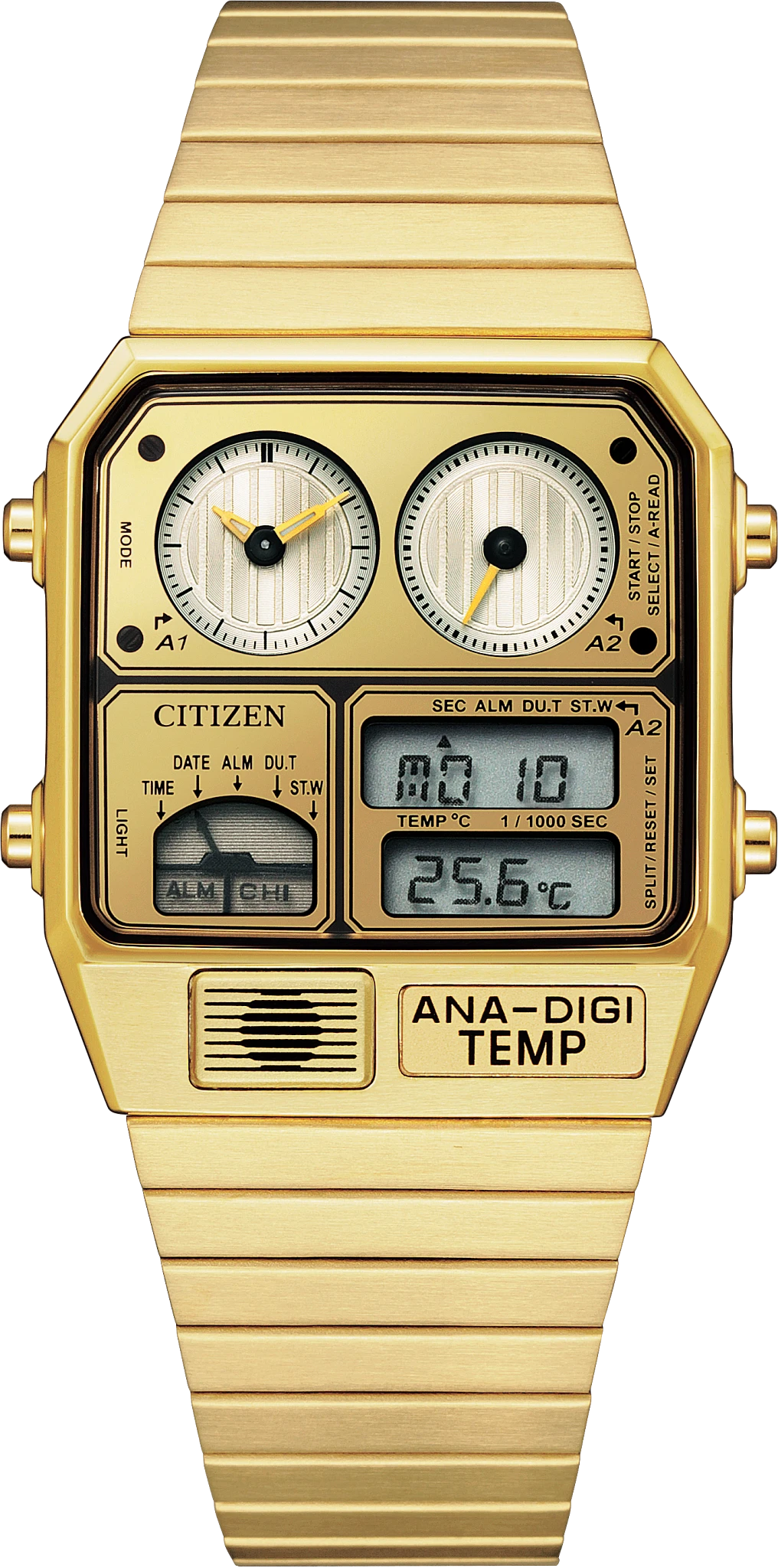 シチズン 　アナデジテンプ　スターウォーズ C-3PO JG2112-55P C-3PO Rewired Gold-Tone Dial Stainless Steel Bracelet JG2112-55P